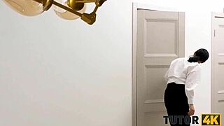 Tutor4k Brunette Teacher To Have Sex With New Stud Who Got Horny?