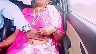 Car Sex Indian Romance with Beautiful Sexy Saree Housewife and Boyfriend
