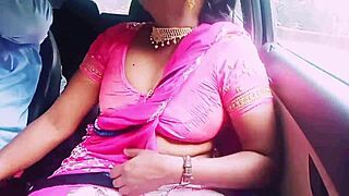 Car Sex Indian Romance with Beautiful Sexy Saree Housewife and Boyfriend