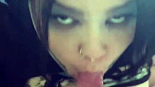 Tits Out Pov Blowjob With Brunette Amateur Deepthroat And Cumshot