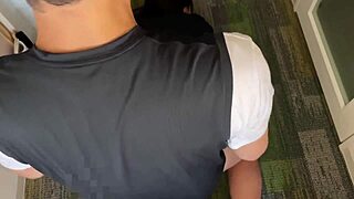 energetic asian girl works out passion in hotel room