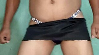 Mexican beauty dances in purple satin thong striptease lingerie 😍