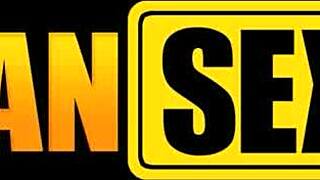 Wow, ebony's perfect tits banged by lucky white guy's gigantic cock!