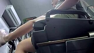 extreme squirting in the gym