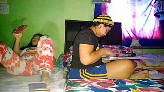 Masturbating Big Pussy While She Studies