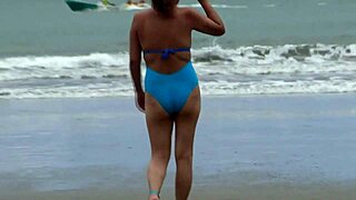 on the beach i fuck for the first time with my stepbrother full of cumshots in my pussy