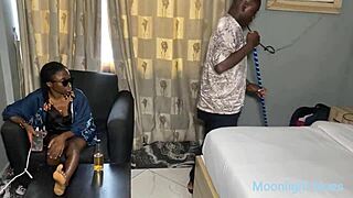 big black cock room service delivers sweet pussy fuck to petite horny visitor in bedroom