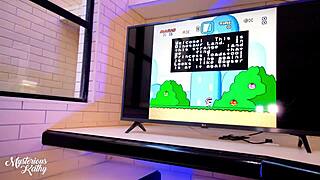 bent over plays games in mini skirt no panties juicy pussy begs fucked red - mysteriouskathy