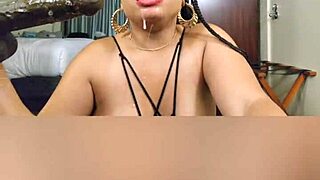 Ebony Amateur Deepthroats Large Dildo in Homemade Compilation