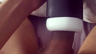 He Cums Inside the Sex Toy Using His Big Monster Cock