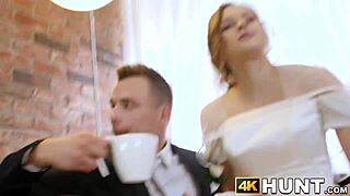Wow, beautiful bride fucks stranger while hubby cuckolds!
