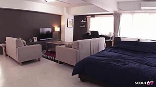 Japanese Teen Awakens to Tease and Swallow in POV Blowjob Scene