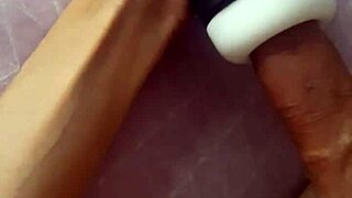 He Cums Inside the Sex Toy Using His Big Monster Cock