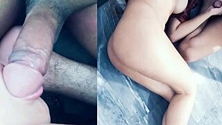 He intensely puts his penis in her mouth and fucks her hard until he cums