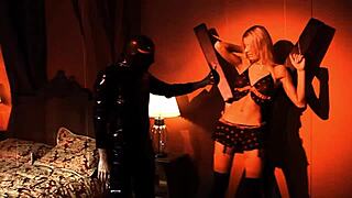 European Kinky 3some Sex with Latex Leather and Bdsm Bondage Xxx