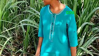 Lonely girl in the field gets convinced to fuck at home