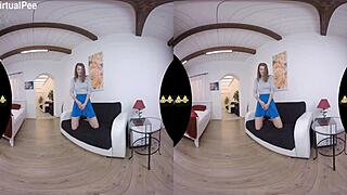 Virtualpee Busty Babe Soaks In Golden Piss