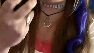 Kandy kane performs deepthroat blowjob on big tits