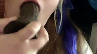 Kandy kane performs deepthroat blowjob on big tits