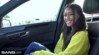 asian teen aria skye's tight pussy gets brutally pounded in public