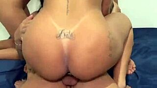 One lucky guy fucks three hot friends in sheer outfits!