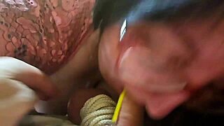 Hot amateur wife Sandra delivers sloppy blowjob, deepthroating throbbing cock