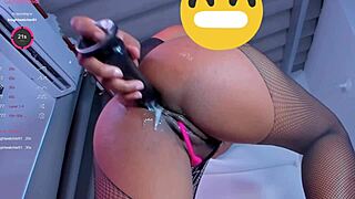 manic latina slut passionately fucks her big ass with a dildo, loving every moment