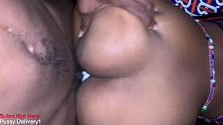 super horny ebony milf with nice tits gets fucked by monster cocks - pussy delivery1