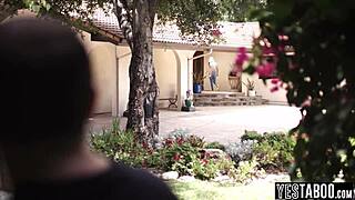 Busty Milf and Hubby Punish Teen 18+ Neighbor with Double Penetration