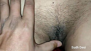 Desi bhabhi fingers pussy and strokes cock