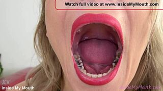 Andrea Performs Mouth And Teeth Fetish With Wide Open Mouth And Redbull Can Inside During European MILF Exam