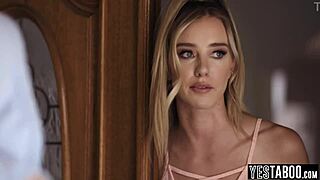 Busty Milf and Hubby Punish Teen 18+ Neighbor with Double Penetration