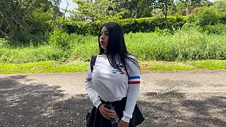 University girl easily gives in fucks and cheats on long-distance boyfriend with stranger