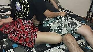 submissive hot girl fucked alone at home