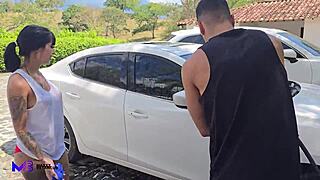 Sex In A Public Car Wash - Max Betancur And Athenea Rosse