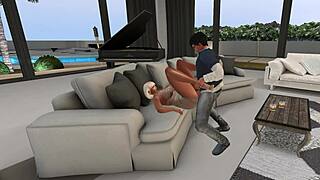 stepson fucks mature woman in hot threesome group