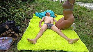 Sex in Countryside - Teasing the Biggest Whore on Estate