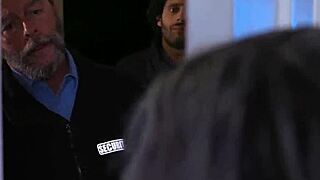 Aussie housewife Charlie Forde gets bukkake gangbanged by the home security team in a wild 5 on 1 fuck! 😈