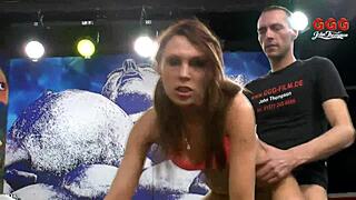 Slut Eagerly Licks Up Every Drop of Cum from Facial!