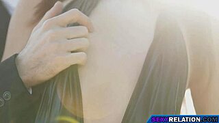 a girlfriend with small 18+ tits rides and sucks