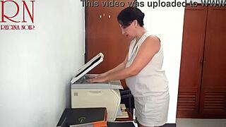 i stupidly scanned the secretarys boobs and pussy on the mfp