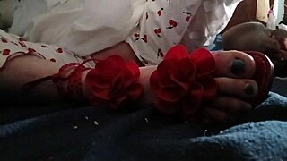 Deep anal dildo fucking in lingerie!