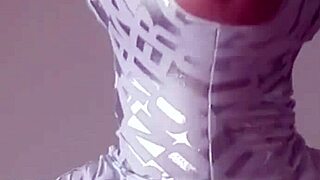 My sex doll Vilja gags intensely on cock in tight suit