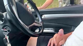 Go away my wife is coming soon a stranger is jerking me off on the street near the store