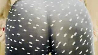 Sexy Ass In Leggings Teases Seductively