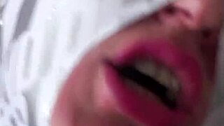 My sex doll Vilja gags intensely on cock in tight suit