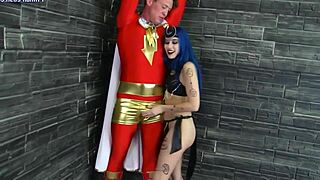 Enchantress uses hero shazam as her sex in a casual, everyday bdsm roleplay scene.