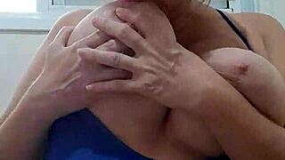 Solo bbw milf shows off big natural tits