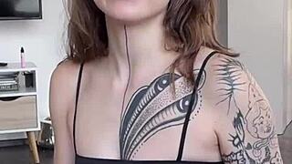 backstage blowjob during anal toys solo with hot tattoo teen 18+ - vertical pov