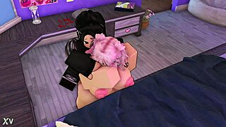 getting mounted and throatfucked by horny futanari